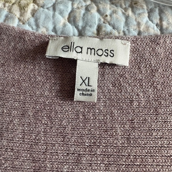 Ella Moss V-Neck, Long Sleeve, Tunic Pullover Sweater - Picture 3 of 3